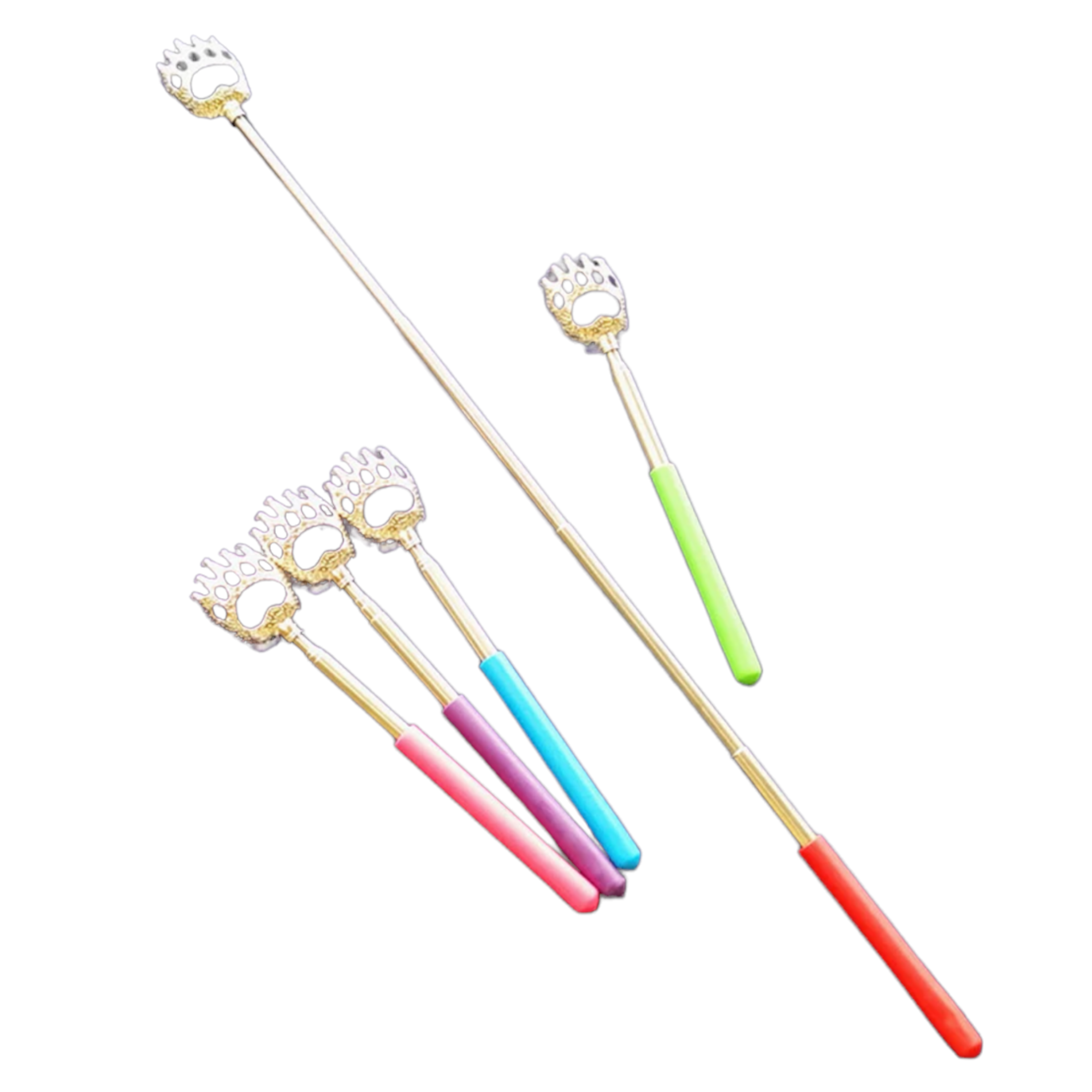 2 Non-slip Handy Bear Claw Back Scratcher Durable Portable Telescopic Stainless Steel Body